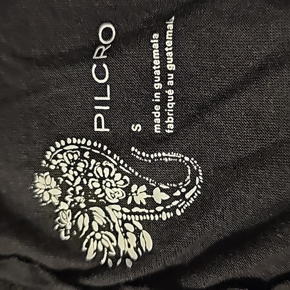 Pilcro Long Sleeve Black Snap Front Top with Ruched Sleeves Women's Size Small - Picture 5 of 13